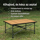 Túragear összecsukható kempingasztal, fa mintás - infografika