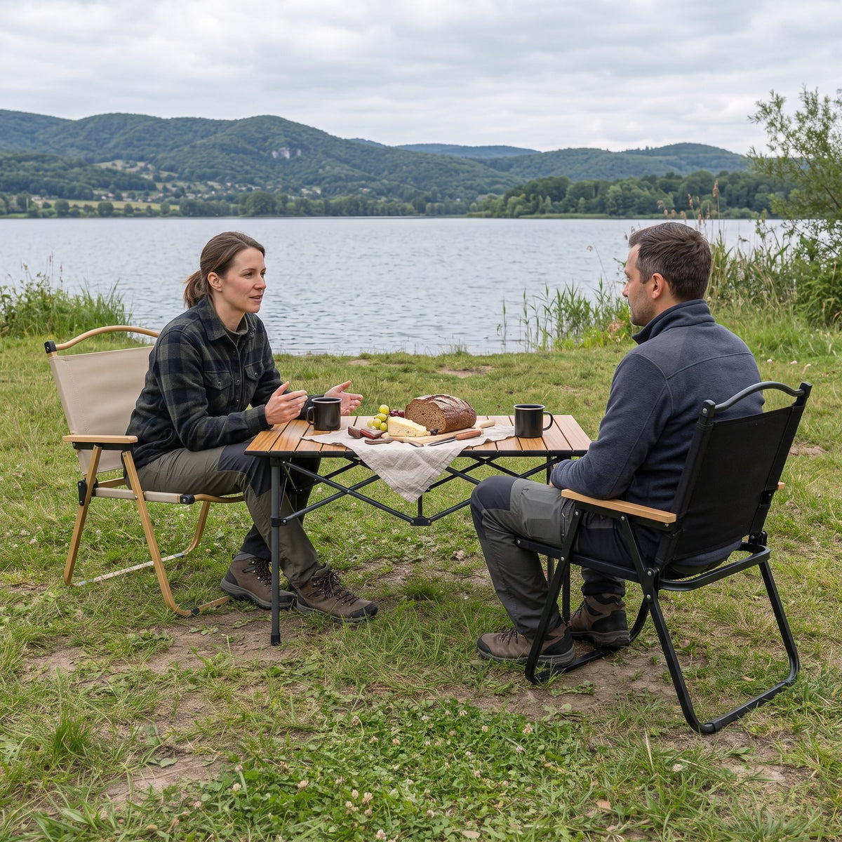 Túragear Tábori étkező csomag: asztal + 2 karfás szék - lifestyle