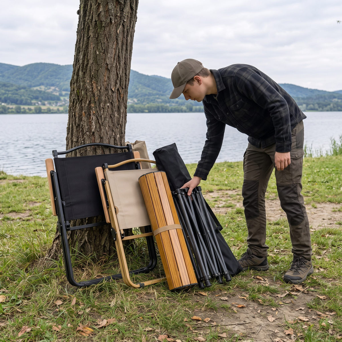 Túragear Tábori étkező csomag: asztal + 2 karfás szék - osszecsukva