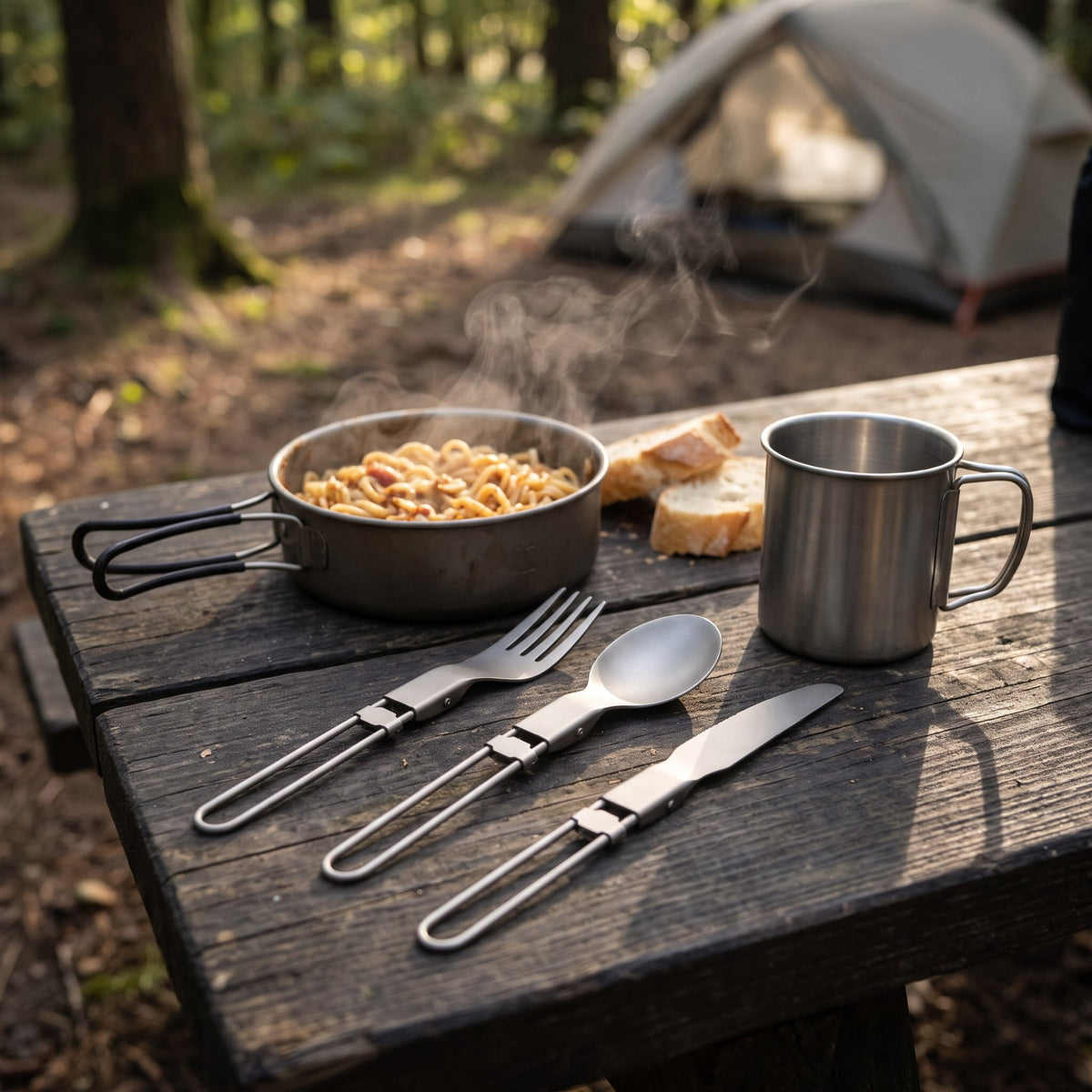 Túragear titán evőeszköz szett karabinerrel - lifestyle