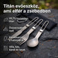 Túragear titán evőeszköz szett karabinerrel - infografika